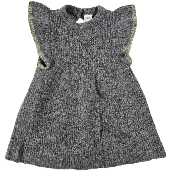 H&M 6-9 mois *Fait très grande (9-12) robe avec vrai laine, DOUXXX