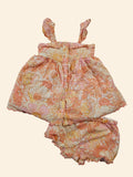 Haute hippie 0-3 mois *avec bandes dorées sur tout la robe et le bloomer
