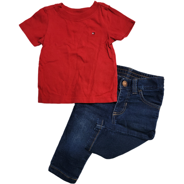 Haut Tommy Hilfiger, bas Old navy 3-6 mois
